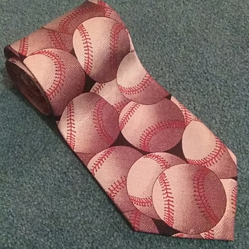 FIRST baseball print necktie